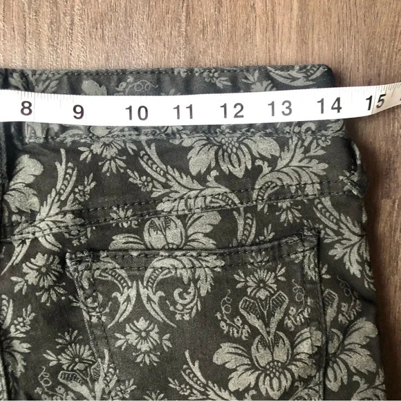 Free People Damask Brocade Skinny Jeans Black Sz 25 Goth Punk Indy Sleaze - Picture 5 of 10